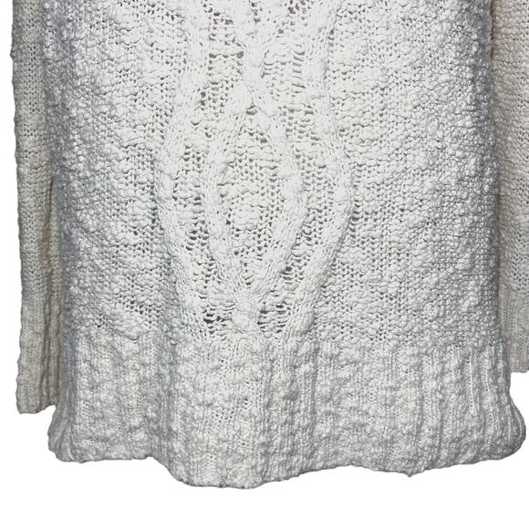 Moth Cowl Split Neck Wood Button Sweater Cream Women Small Anthropologie - Picture 12 of 12